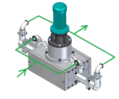 Electric bellow pump isometric view Electric bellow pump isometric view